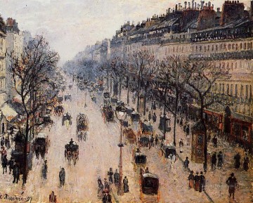 街並み Painting - モンマルトル大通り 冬の朝 1897年 カミーユ・ピサロ パリジャン